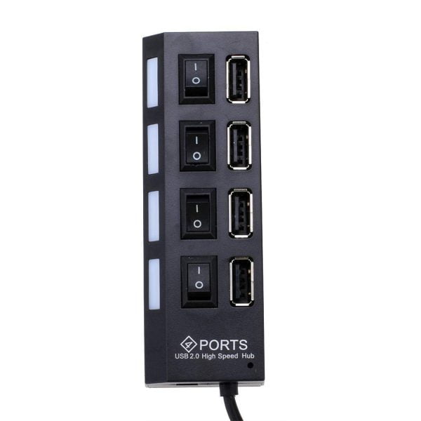USB хъб No Brand USB 2.0 7 Порта Черен - 12054 - 03