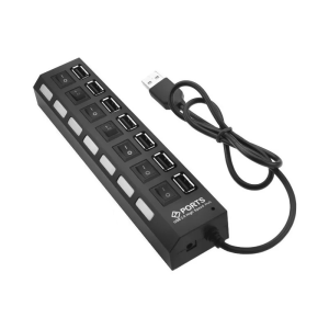 USB хъб No Brand USB 2.0 7 Порта Черен - 12054
