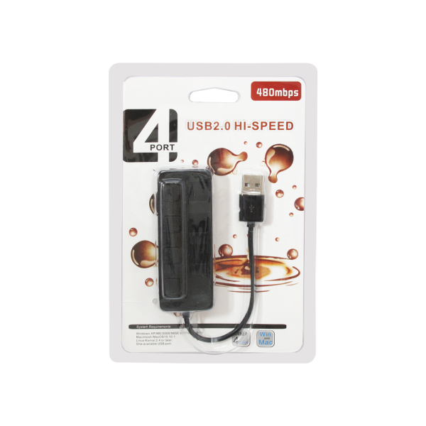USB хъб No Brand USB 2.0 4 Порта Черен - 12056 - 02