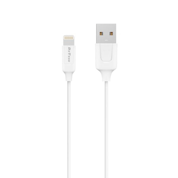 Мрежово зарядно устройство DeTech DE-32QCi 18W С Lightning кабел 2 x USB F QC Бял - 40326 - 02