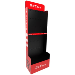 Подов стелаж DeTech DE-S01 600x300x1800 Черен/Червен - 14144 - 02