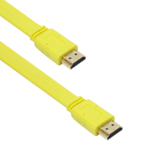 Кабел DeTech HDMI - HDMI M/М 1.8m Flat Жълт - 18123
