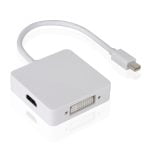 Преходник DeTech Mini DP то DVI HDMI VGA 10см Бял - 18157