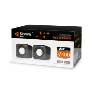 Тонколони Kisonli V400 3W*2 USB Черни - 22043 - 02