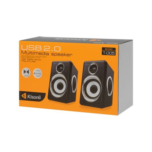 Тонколони Kisonli T-005 2x3W USB Черен - 22157 - 04