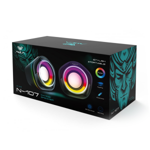 Тонколони Aula N-107 2x3W USB RGB Черен - 22186 - 02