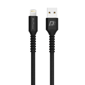 Кабел за данни DeTech DE-C25i Lightning (iPhone 5/6/7/SE) 1.0m Черен - 40107 - 02
