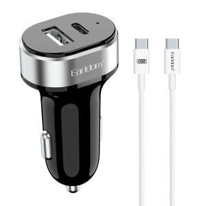 Зарядно устройство за кола Earldom ES-CC14 1xUSB 1xType-C С PD Type-C кабел Черен - 40244