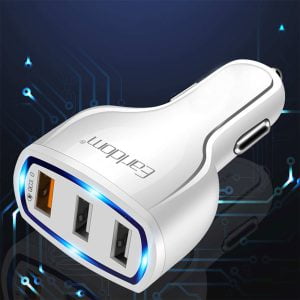 Зарядно устройство за кола Earldom ES-CC13 3xUSB QC3.0 С Type-C кабел Бял - 40254 - 02