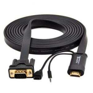 Кабел DeTech HDMI - VGA 1.8m Flat с аудио кабел -18229 - 02