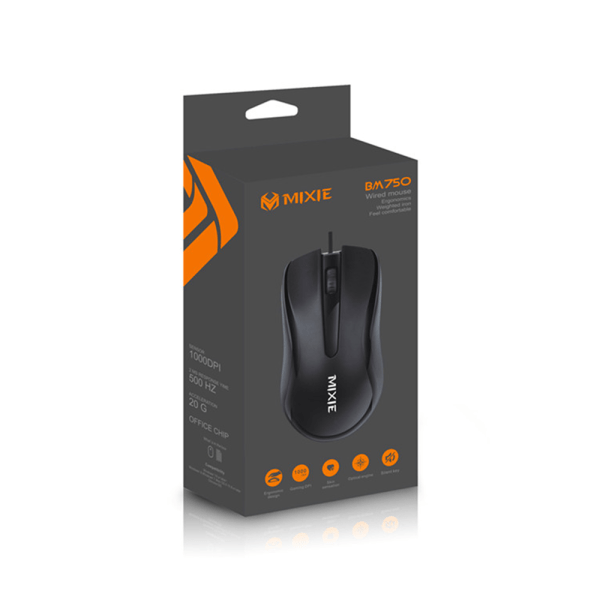 Мишка Mixie B750 Оптична 3D Черен - 754 - 03