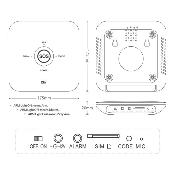 Смарт алармена система No brand PST-10GDT 5в1 GSM Wi-Fi Tuya Smart Бял - 91013 - 07