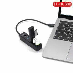 USB хъб Earldom ET-HUB08 Type-C 4 Порта Черен - 40171 - 02