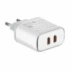 Мрежово зарядно устройство LDNIO A2528M MFi 35W 2 x Type-C F PD С Кабел Type-C към Lightning Бял - 40280 - 04