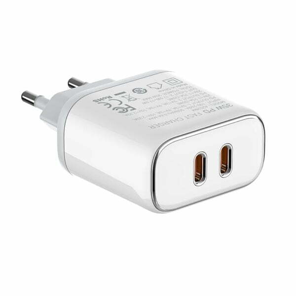 Мрежово зарядно устройство LDNIO A2528M MFi 35W 2 x Type-C F PD С Кабел Type-C към Lightning Бял - 40280 - 04
