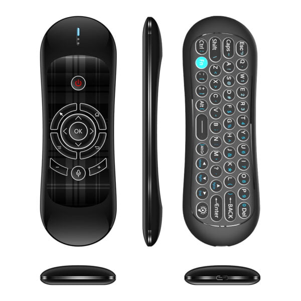 Универсално дистанционно No brand R2 Air mouse USB 2.4GHz Микрофон IR програмируемо Черен - 13043 - 02