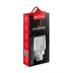 Мрежово зарядно устройство DeTech DE-PD 45W GaN 2 x Type-C F Бял - 40340 - 03