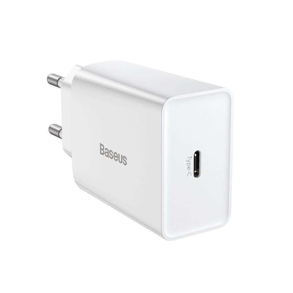 Мрежово зарядно устройство Baseus Speed Mini 1C 20W 1 x Type-C F Бял - 40414 Мрежово зарядно устройство Baseus Speed Mini 1C 20W 1 x Type-C F Бял - 40414