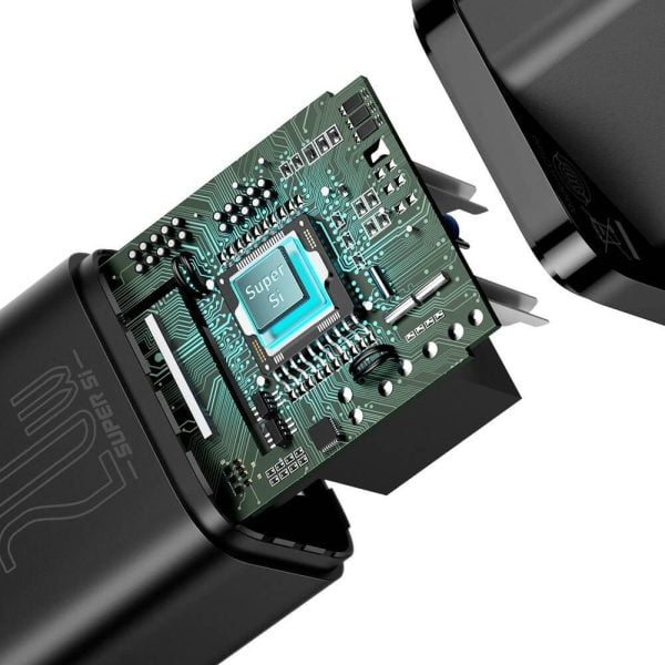 Мрежово зарядно устройство Baseus Super Si 20W С Кабел Type-C към Lightning Черен - 40418 - 02