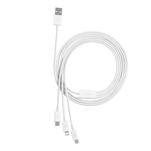 Кабел за зареждане Baseus Superior 3 в 1 Micro USB Lightning Type-C 1.0m Бял - 40438 - 02
