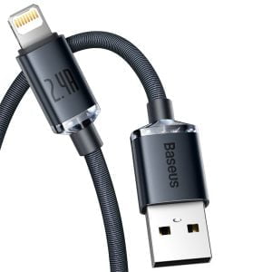 Кабел за данни Baseus Crystal Shine Lightning 2.0m Черен - 40466 - 02
