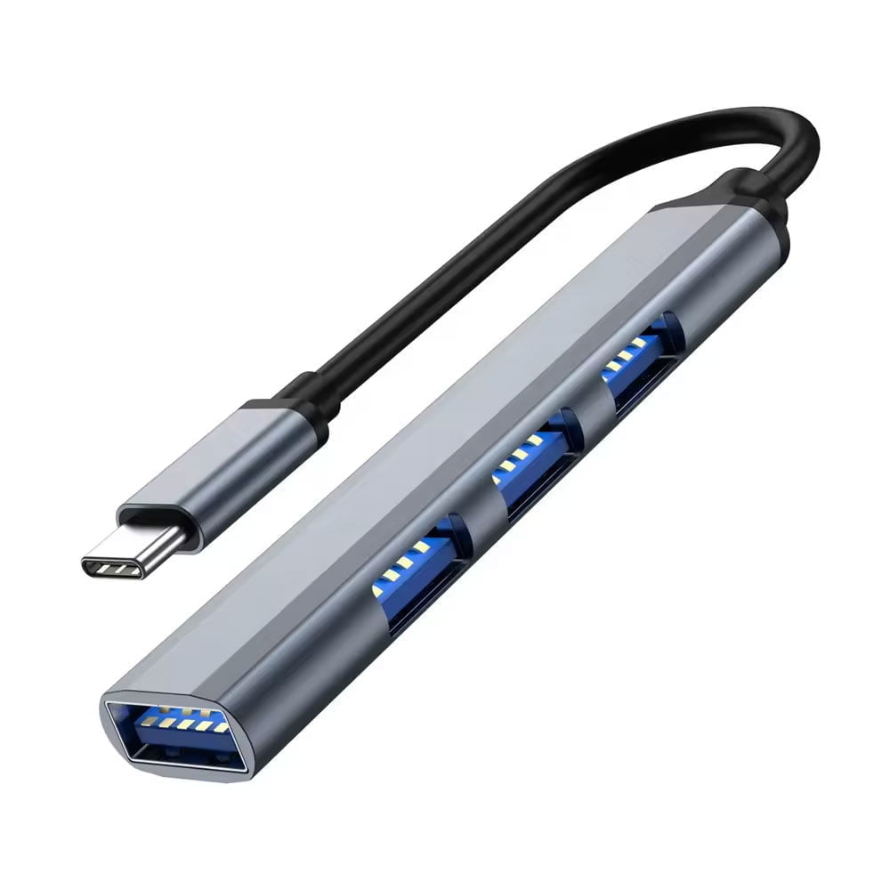 USB хъб DeTech 4 порта USB-C към 4хUSB3.0 Сив - 17847 USB хъб DeTech 4 порта USB-C към 4хUSB3.0 Сив - 17847