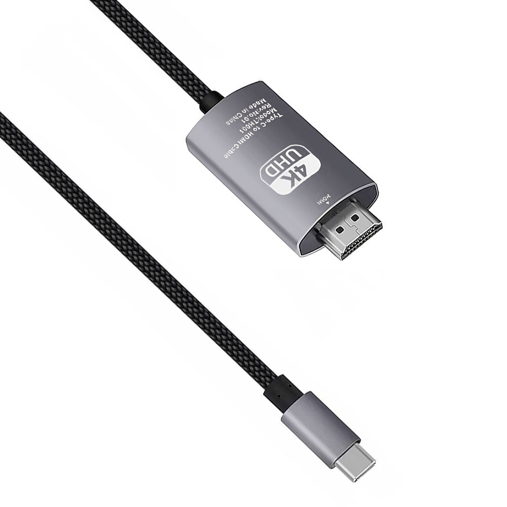 Кабел DeTech USB-C – HDMI 2.0m 4K 60Hz С оплетка Сив - 18394 Кабел DeTech USB-C – HDMI 2.0m 4K 60Hz С оплетка Сив - 18394
