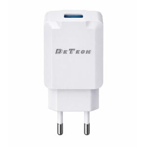 Мрежово зарядно устройство DeTech DE-36 5V/1A 220V 1 x USB Бял - 40537 - 02