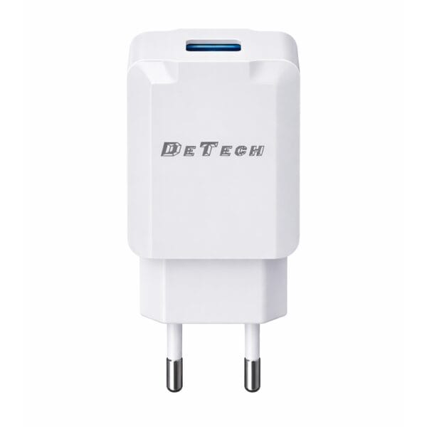 Мрежово зарядно устройство DeTech DE-36 5V/1A 220V 1 x USB Бял - 40537 - 02